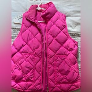 JCrew Pink Puffer Vest Size M
